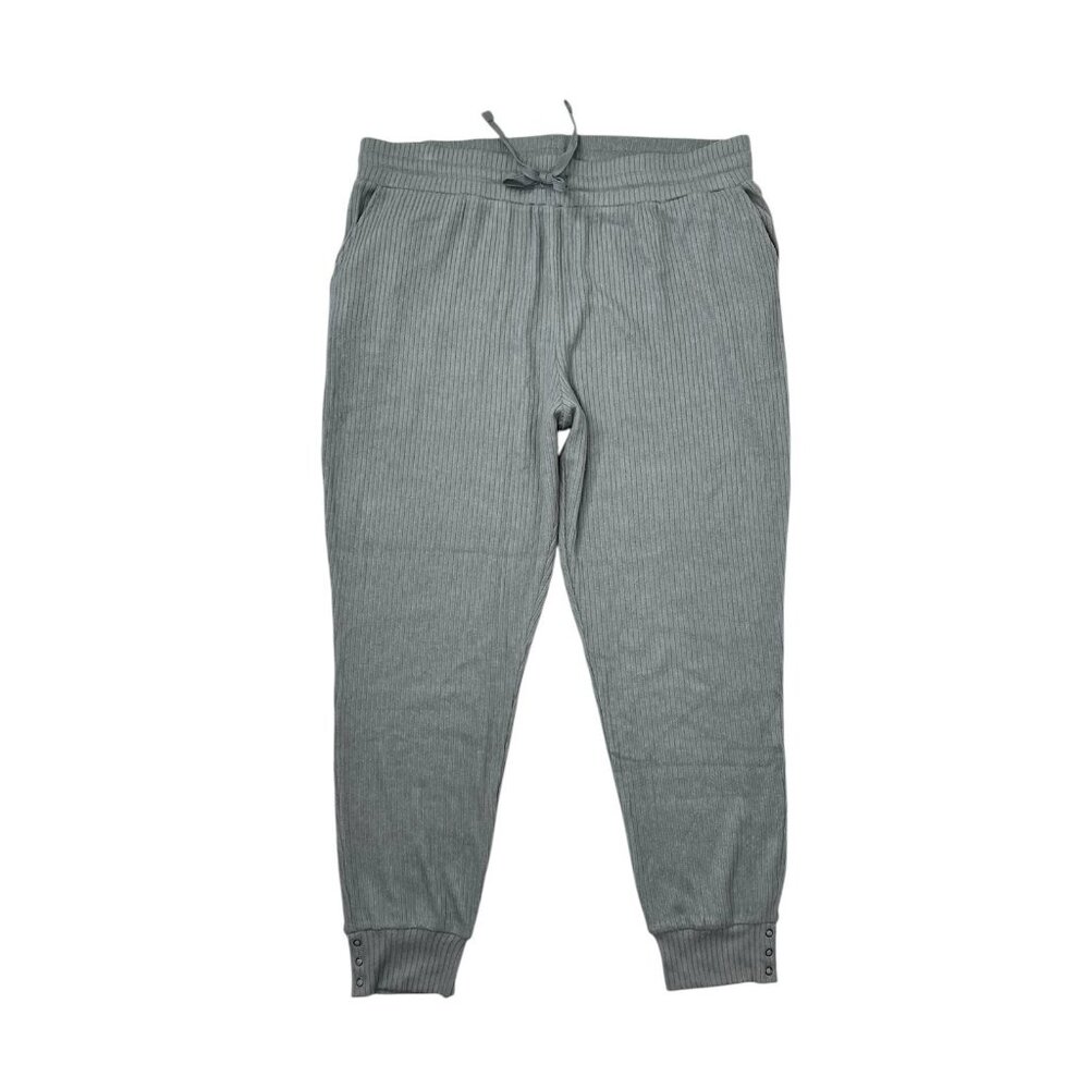 LUCKY BRAND Women's Cloud Soft Green Gray Snap Hem Leisure Pants NWT XL
